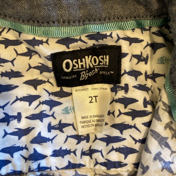 Osh Kosh 2T shark print button down - Picture 3 of 3